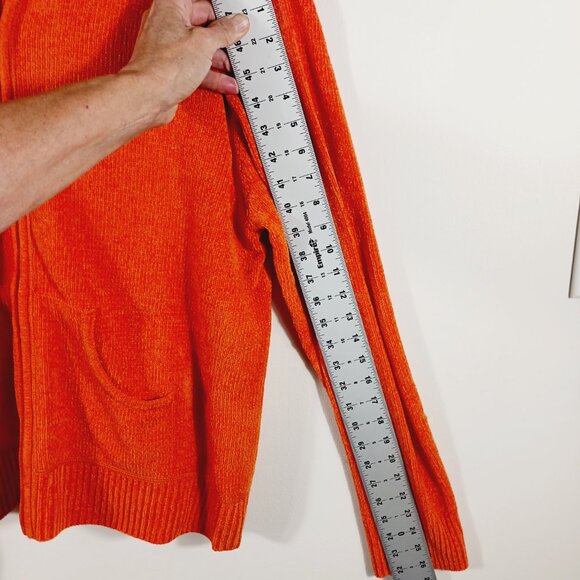 Denim & Company Orange Hooded Sweater Jacket & Tank, Size Large, Fall, Halloween - Picture 12 of 16